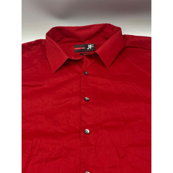 j ferrar button up long sleeve shirt solid red collar slim stretch size XL READ - Picture 2 of 11